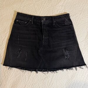 GRLFRND Black Distressed Denim Skirt Size 29